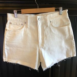 Madewell High Rise White Denim Shorts Sz 30